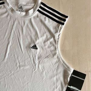 adidas Men’s Sleeveless Training Tee Wicking Climalite NWT White